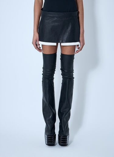 Rick Owens Leather Mini Skirt Black ric0259005