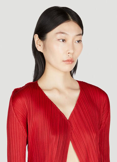 Pleats Please Issey Miyake Pleated Open Top Red plp0253008