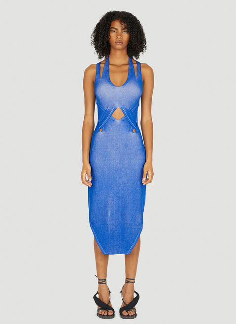 Dion Lee Lock Slit Dress Grey dle0349006