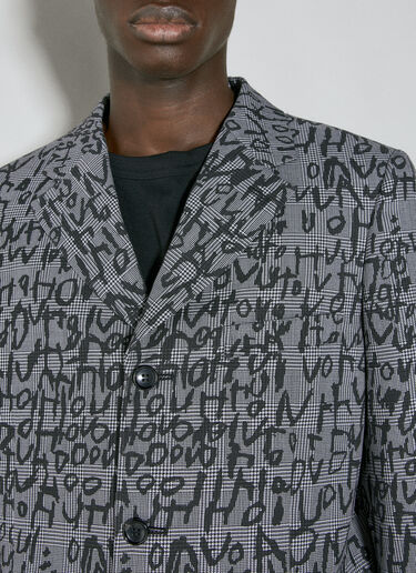 千鳥格子モノグラムブレザー Comme des Garçons Homme Plus 千鳥格子モノグラムブレザー グレー hpl0154001