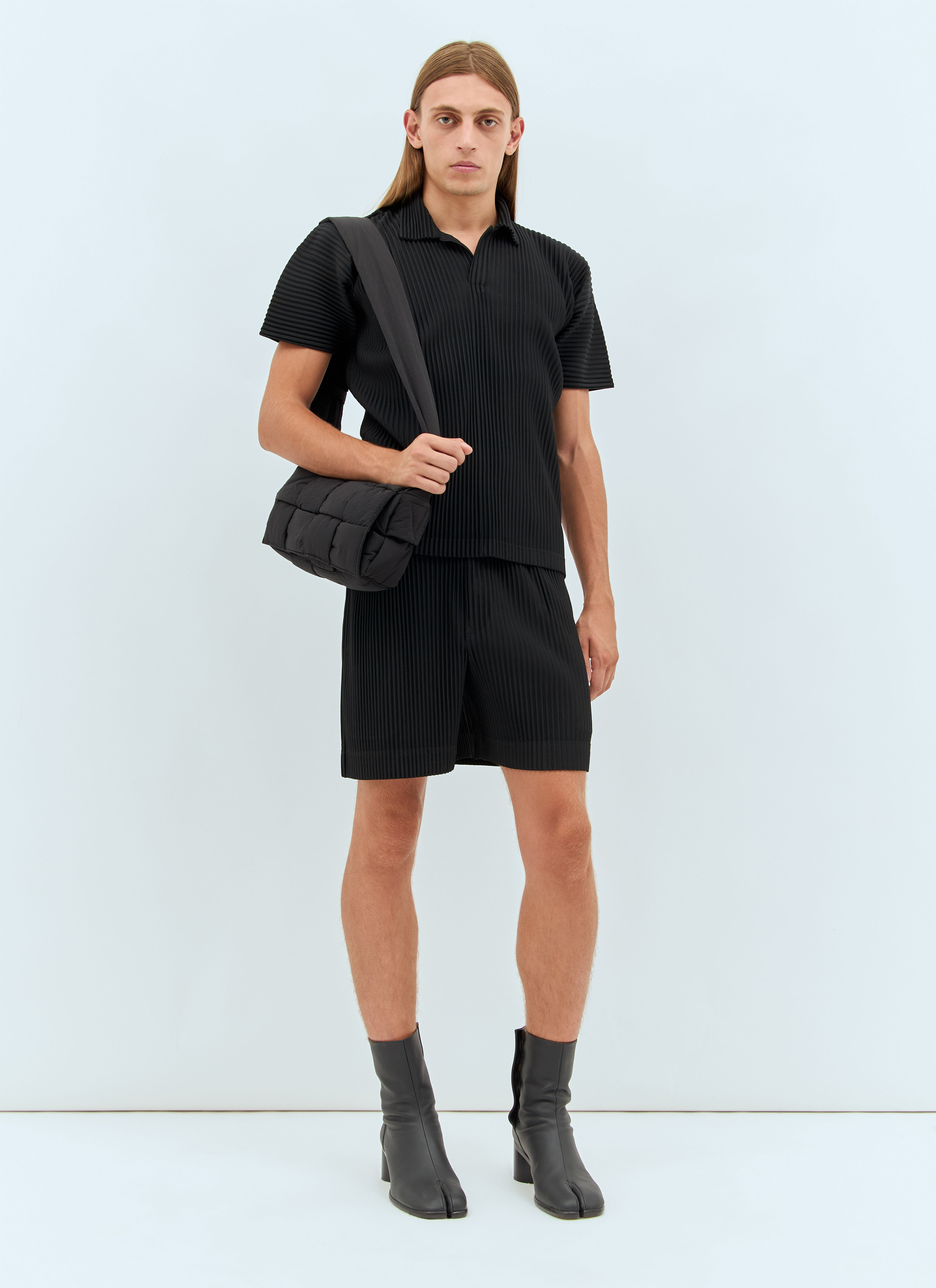 Homme Plissé Issey Miyake Men's' Pleated Shorts in Black | LN-CC®