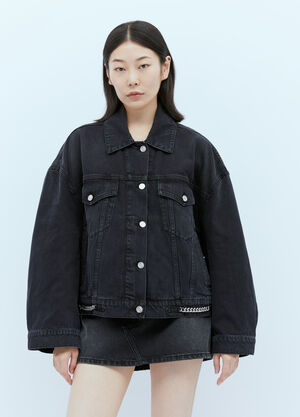 Stella McCartney Falabella Chain Denim Jacket Black stm0254001
