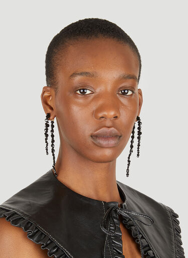 Simone Rocha Long Pierce Through Drip Earrings Black sra0248016