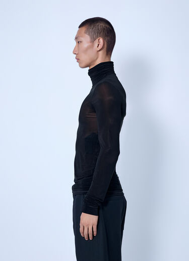 Saint Laurent Sheer Turtleneck Top Black sla0166014