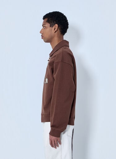 Story MFG Half-Zip Collared Sweatshirt Brown str0164007