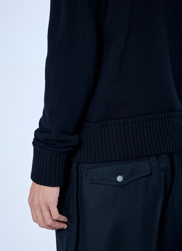 LN-CC® - Moncler: Cashmere & Wool Zip-Up Cardigan - Black Moncler Cashmere & Wool Zip-Up Cardigan Black mon0166052