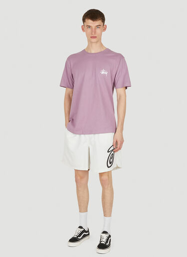 Stüssy 베이직 로고 프린트 T-셔츠 퍼플 sts0350025