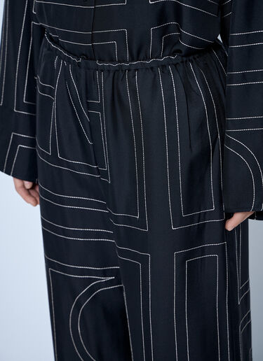LN-CC® - Toteme: Monogram Silk Pj Pants - Black Toteme Monogram Silk Pj Pants Black tot0265079