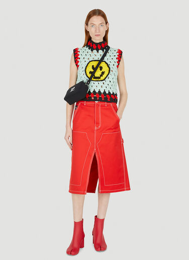 Meryll Rogge Workwear Mid Length Skirt Red mrl0248008