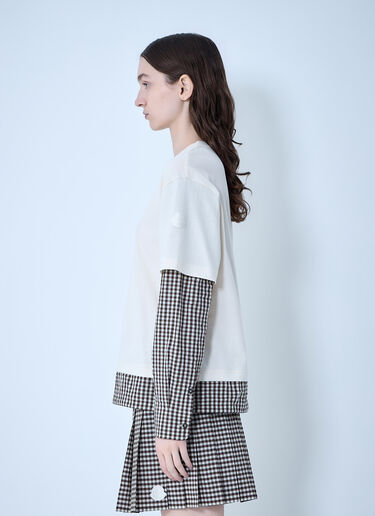 Moncler Layered Check T-Shirt White mon0264028