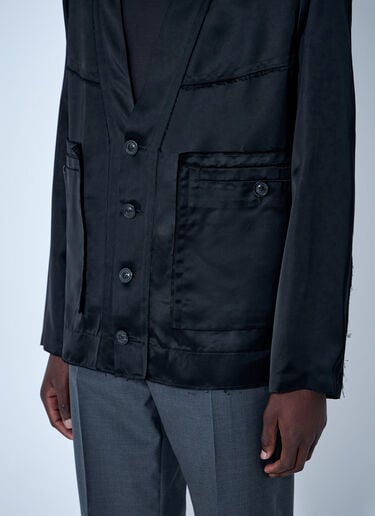 Maison Margiela Buttoned Jacket with Patch Pockets Black mla0164101