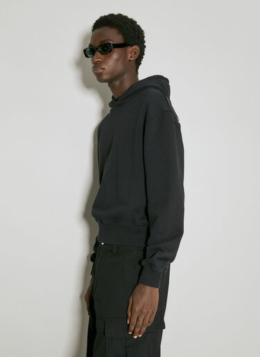 Han Kjøbenhavn Upside Down Cropped Hooded Sweatshirt Black han0154008