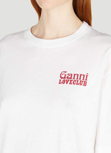 GANNI Love Club Layered Long Sleeve T-Shirt White gan0252006