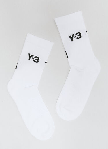 Y-3 徽标提花袜子 白色 yyy0356020