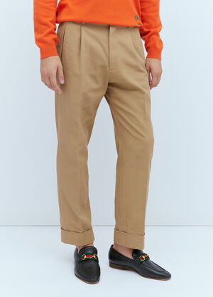 Gucci Cotton Gabardine Tailored Pants Beige guc0153044