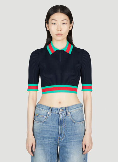 Gucci Cropped Polo Top Black guc0253051