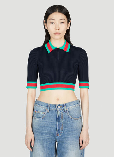 Gucci Unisex Cropped Polo Top in Black