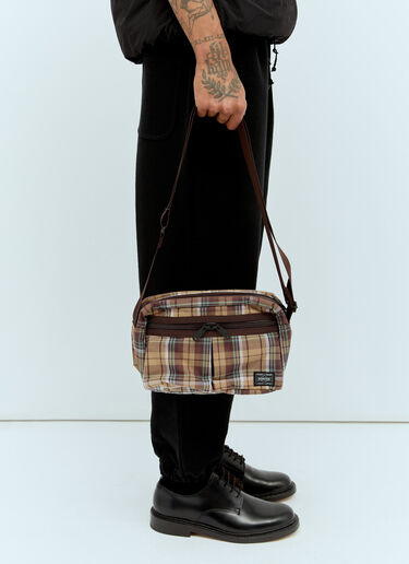 Comme des Garçons Homme x Porter 格纹防刮尼龙斜挎包  棕色 cdh0156008