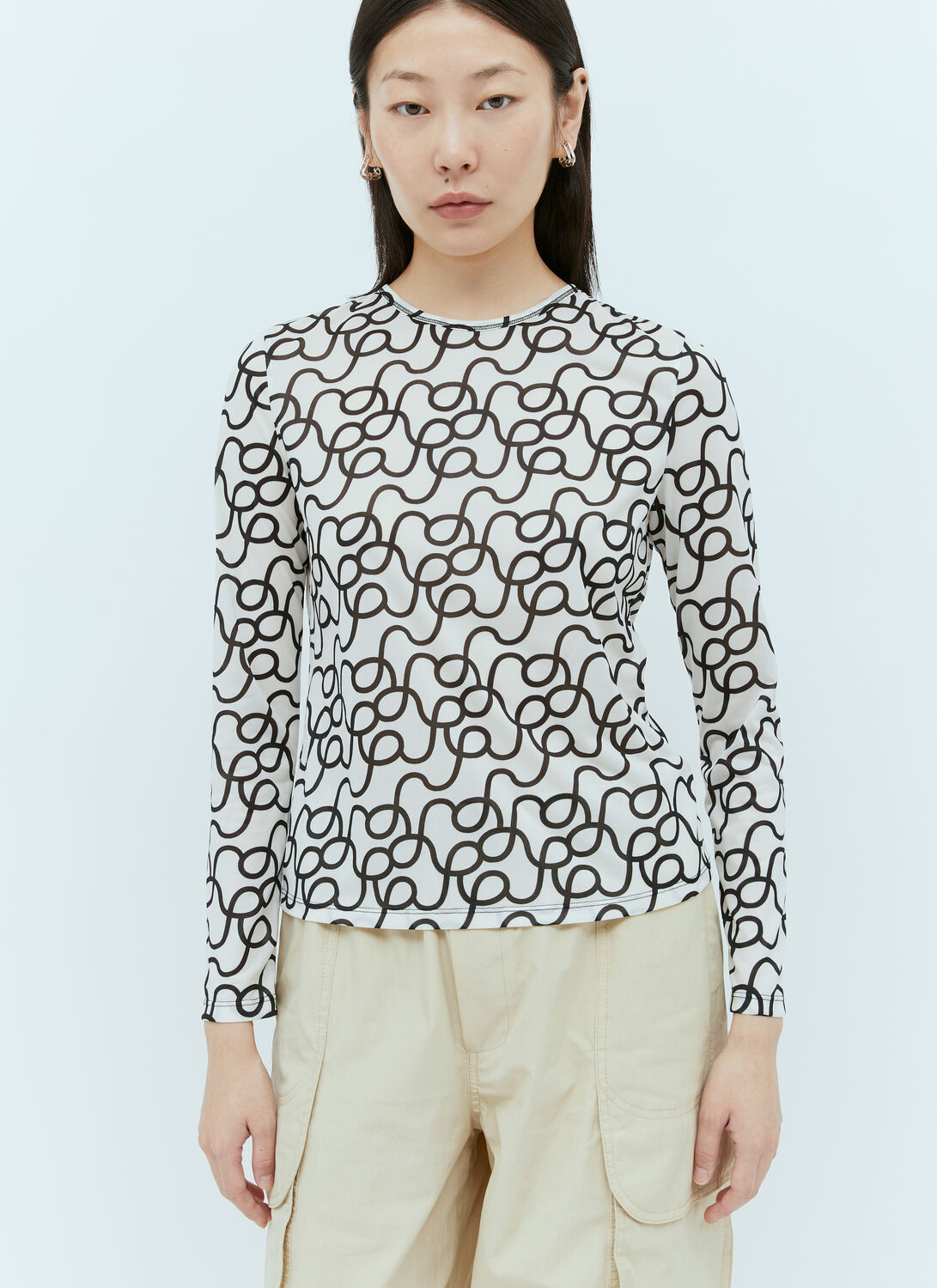 Rejina Pyo Pattern Printed Long-sleeved T-shirt In White