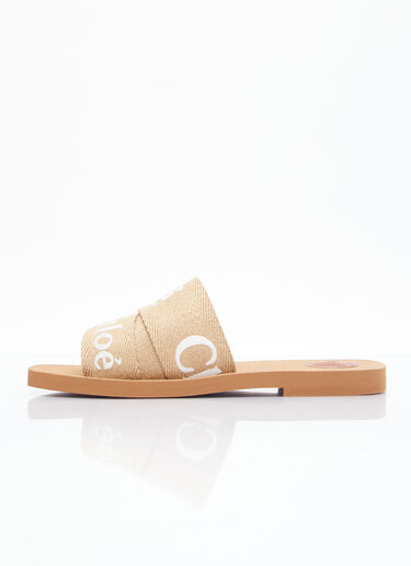 Chloé Woody Flat Mule Slides Beige chl0255040