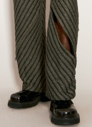 Isa Boulder Diagonal Knit Pants Grey isa0156012