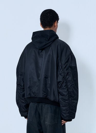 Balenciaga Hooded Bomber Jacket Black bal0164002