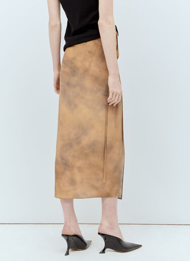 Sportmax Silk Wrap Midi Skirt Beige spx0255013