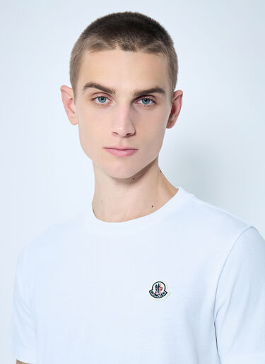Moncler Set Of Three Logo Patch T-Shirts White mon0159009