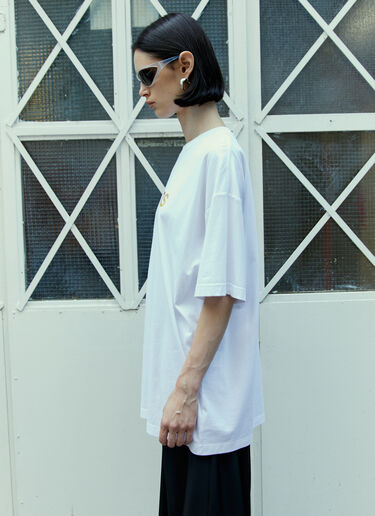 VTMNTS クリスタル エンベリッシュド ロゴTシャツ ホワイト vtm0354004