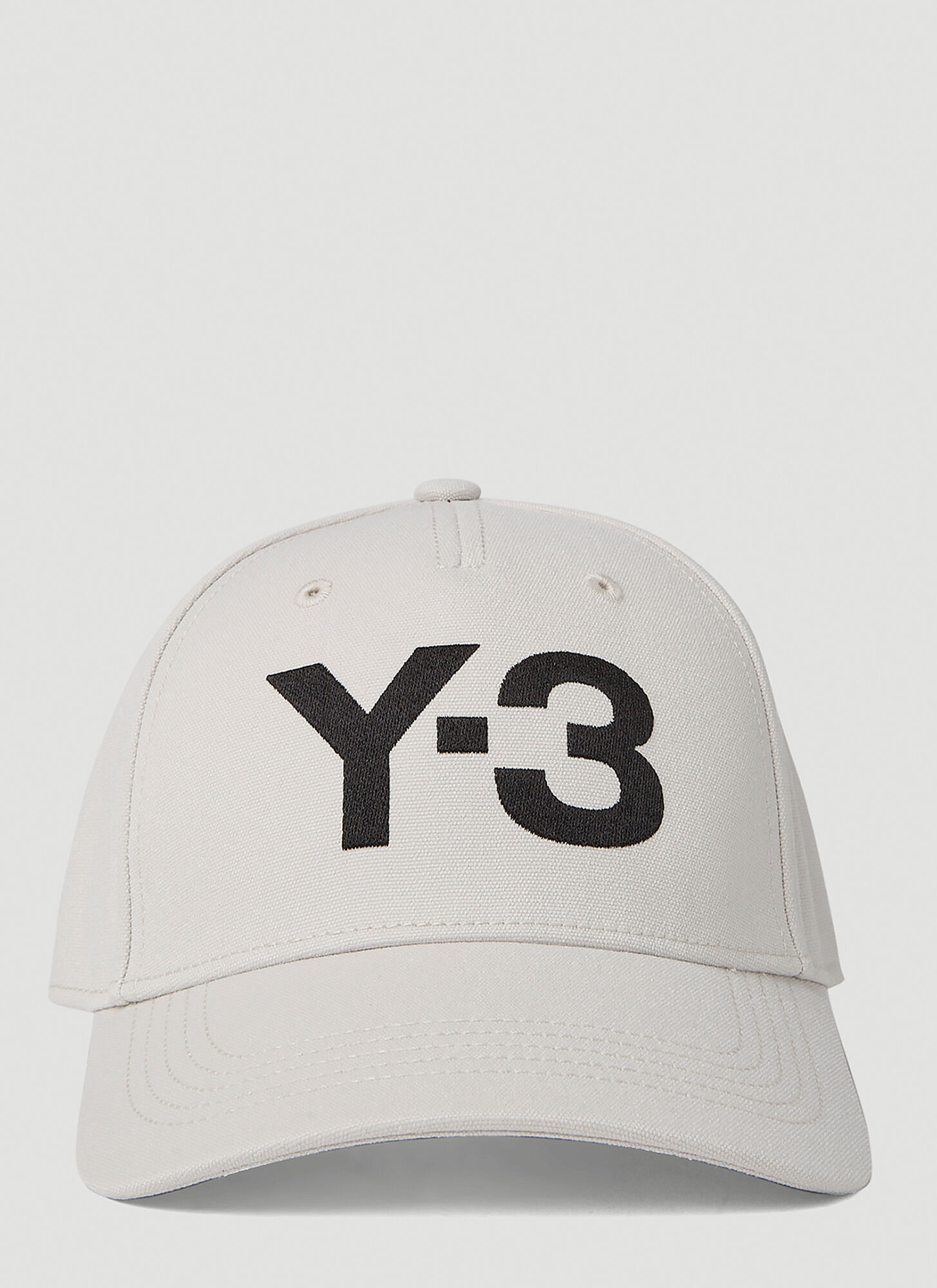 Shop Y-3 Logo Embroidery Baseball Cap In Light Grey