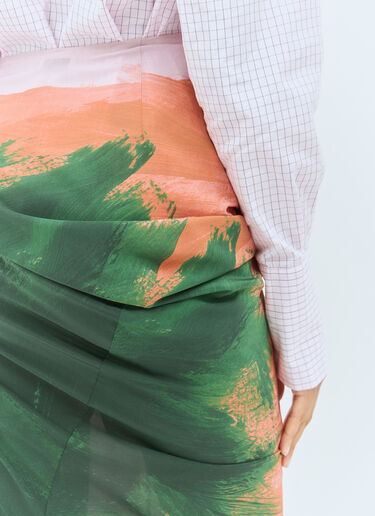 Dries Van Noten Long Draped Skirt Pink dvn0258013