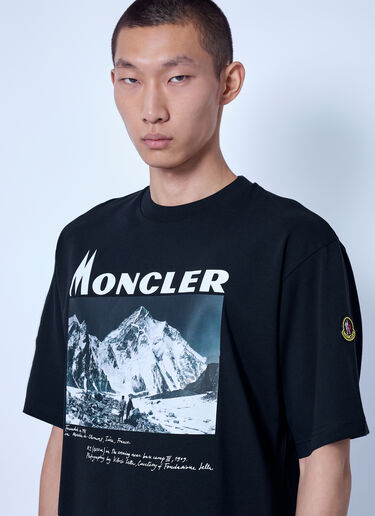 LN-CC® - Moncler RE/ICONS: K2 Print Short Sleeve Cotton Jersey T-Shirt - Black Moncler RE/ICONS K2 Print Short Sleeve Cotton Jersey T-Shirt Black mon0166067