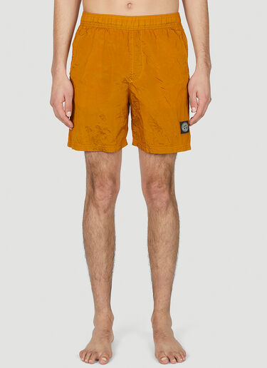 Stone Island Compass Patch Swim Shorts Orange sto0152044