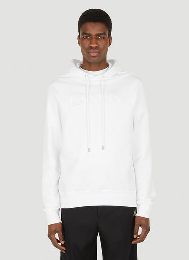 Lanvin Logo Embroidered Hooded Sweatshirt White lnv0147004
