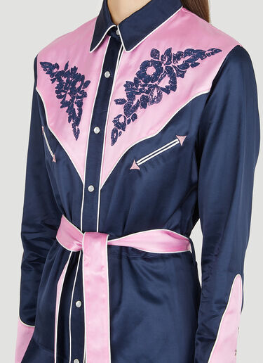 Kenzo Western 花卉连衣裙 蓝色 knz0250032