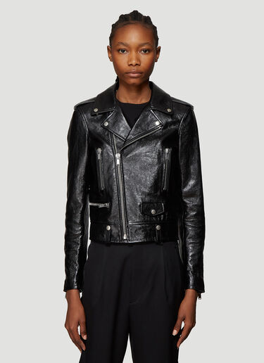 Saint Laurent Motorcycle Leather Jacket Black sla0237001