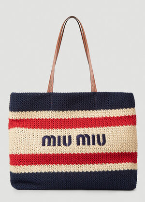 Miu Miu Raffia-Effect Tote Bag Multi miu0246027