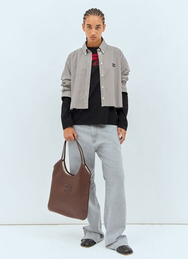 IVY Leather Tote Bag Miu Miu IVY Leather Tote Bag Brown miu0258030