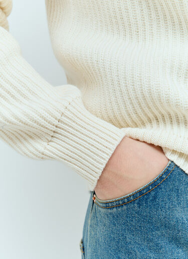 Gucci Wool Knit Web Sweater Cream guc0155026