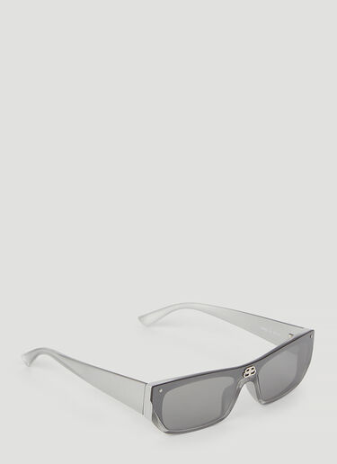 Balenciaga Shield Rectangle Sunglasses Silver bal0345005