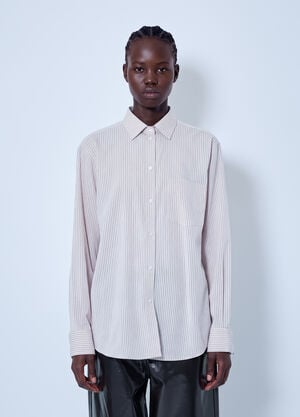 RÓHE Classic Fit Striped Shirt Light Pink roe0266003