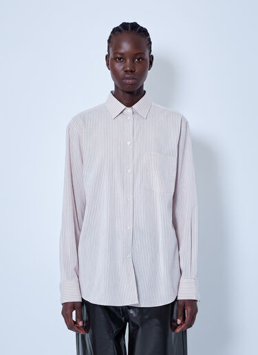 LN-CC® - RÓHE: Classic Fit Striped Shirt - Light Pink RÓHE Classic Fit Striped Shirt Light Pink roe0266003