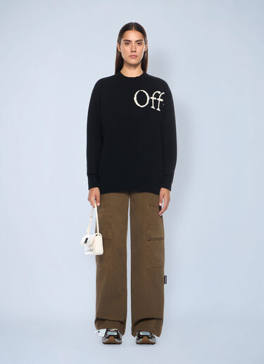 Bookish Logo Knit Sweater Off-White Bookish Logo Knit Sweater Black ofw0262036