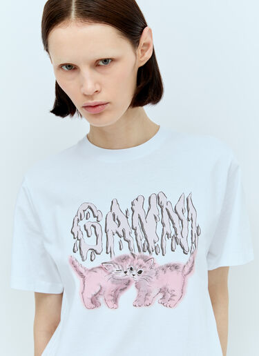 Cats T-Shirt GANNI Cats T-Shirt White gan0256007