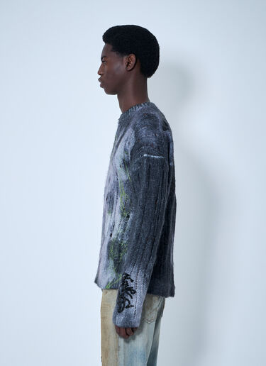 Acne Studios プリント入りジップアップセーター  ブラック acn0160003