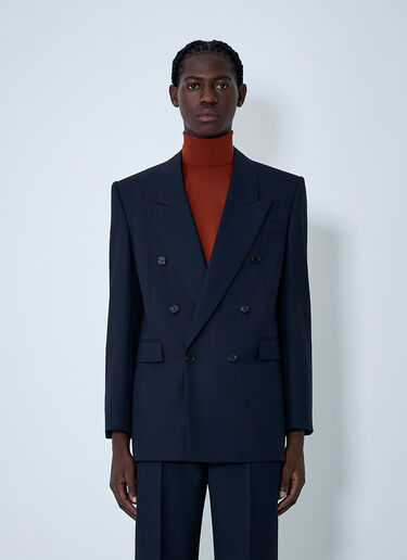 Wool Double-Breasted Blazer Saint Laurent Wool Double-Breasted Blazer Navy sla0162010