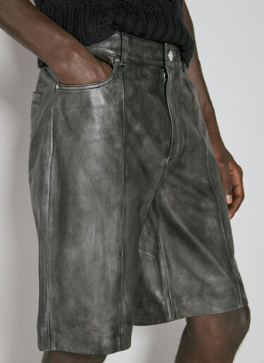 Han Kjøbenhavn Washed Leather Shorts Black han0153015