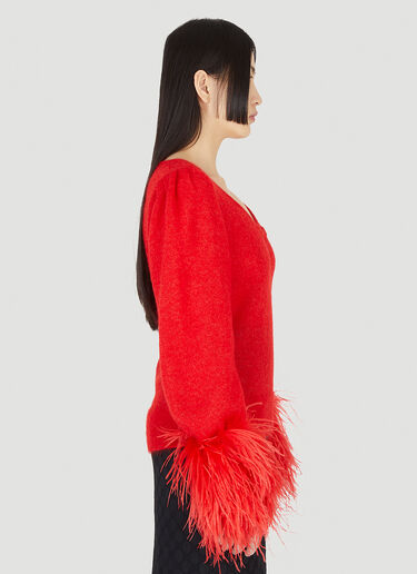 Gucci Feather Cuff Sweater Red guc0247040