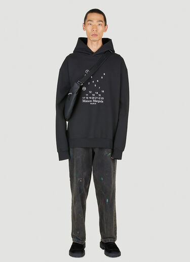 Maison Margiela Graphic Print Hooded Sweatshirt Black mla0150006