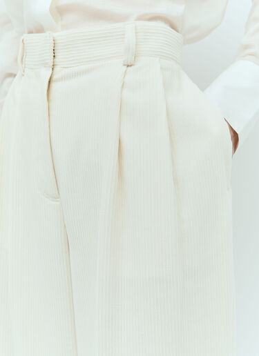 TOTEME Silk Cotton Cord Pants Off White tot0257019